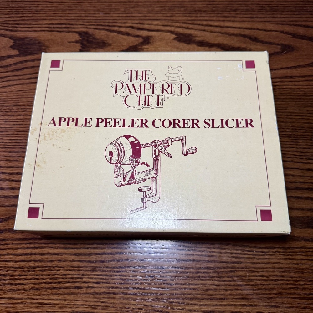 Vintage Pampered Chef Apple Peeler Corer Slicer Hand Crank Tool
